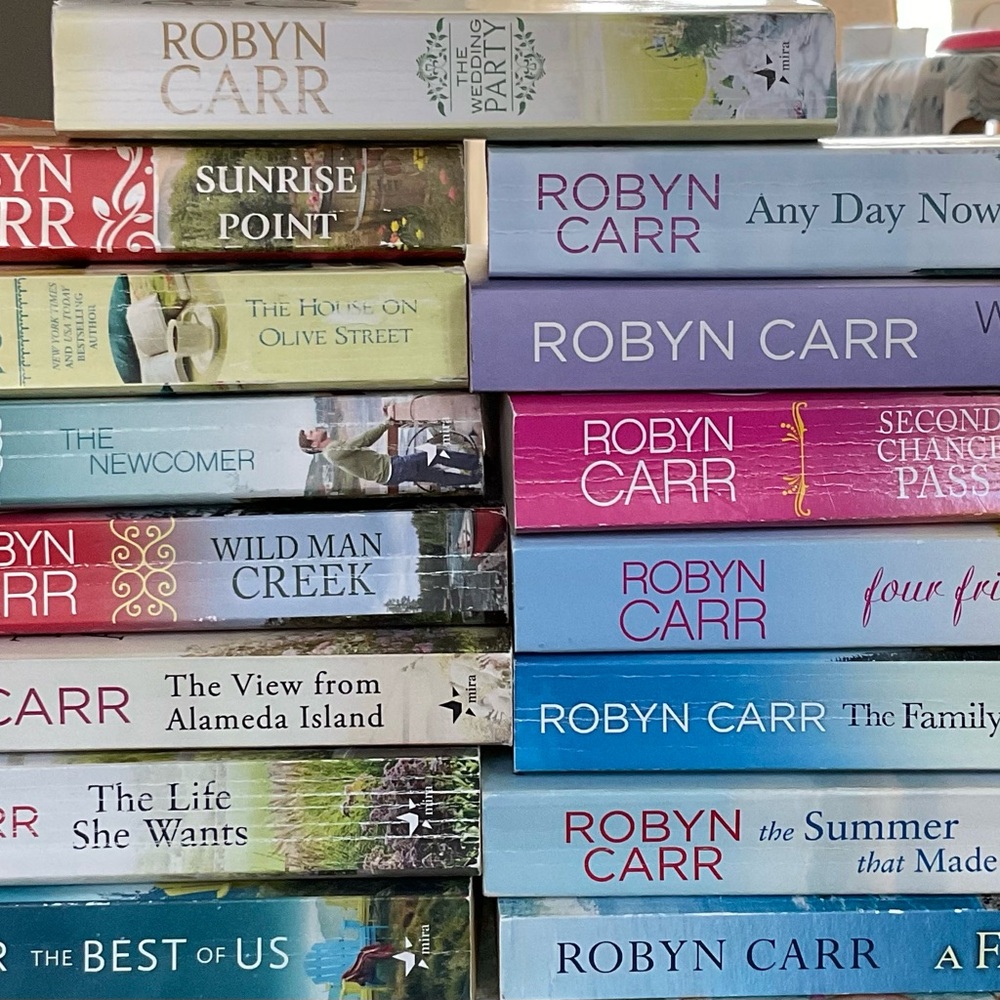 Robyn Carr Paperback Book Stack - Assorted Pastel Covers